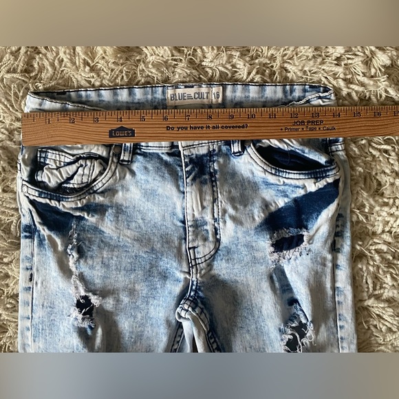 Blue Cut Denim Womens Jeans Size 16 Skinny Blue Light Wash Distressed - Picture 7 of 12
